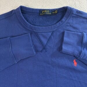 Polo Ralph Lauren Crewneck Sweatshirt Mens M Blue Pullover Embroidered Casual